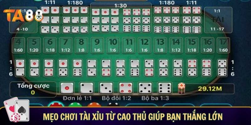 Mẹo chơi tài xỉu từ cao thủ giúp bạn thắng lớn
